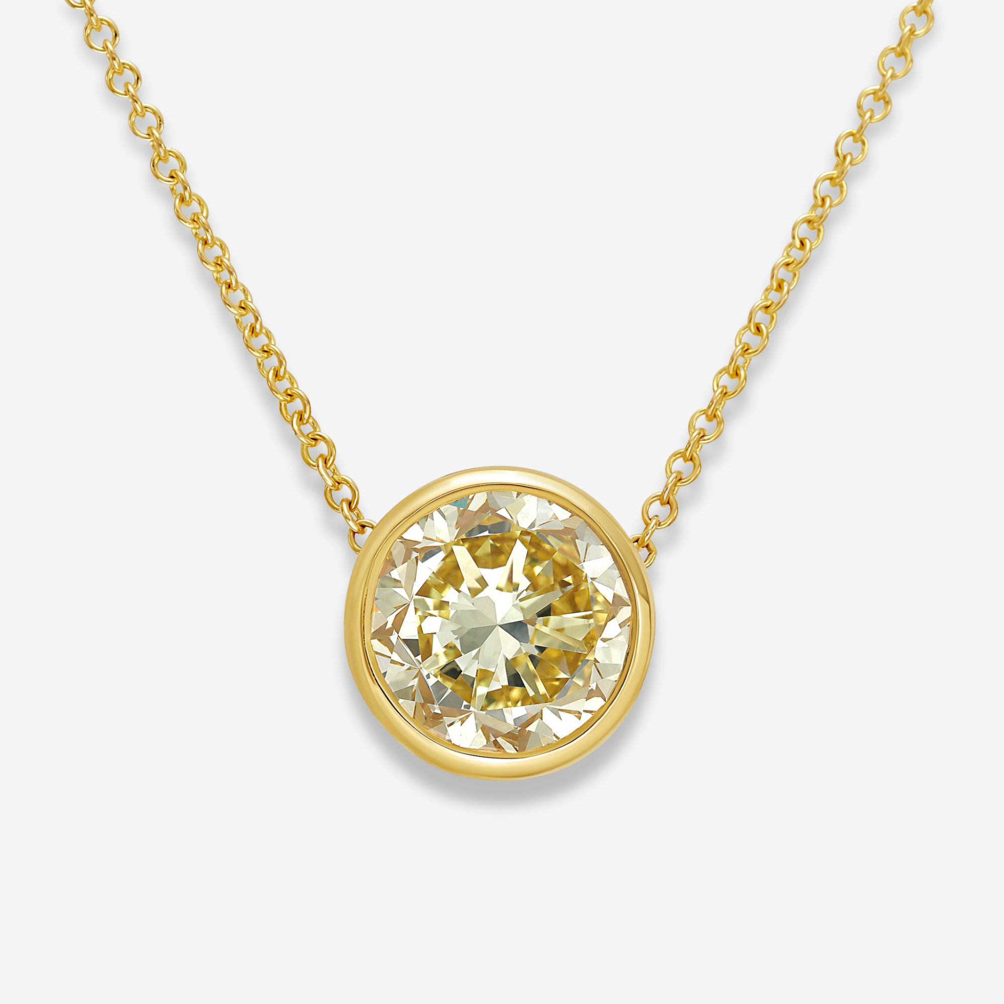 6ct Yellow Round diamond pendant by Rare Colors by Namdar, New York City