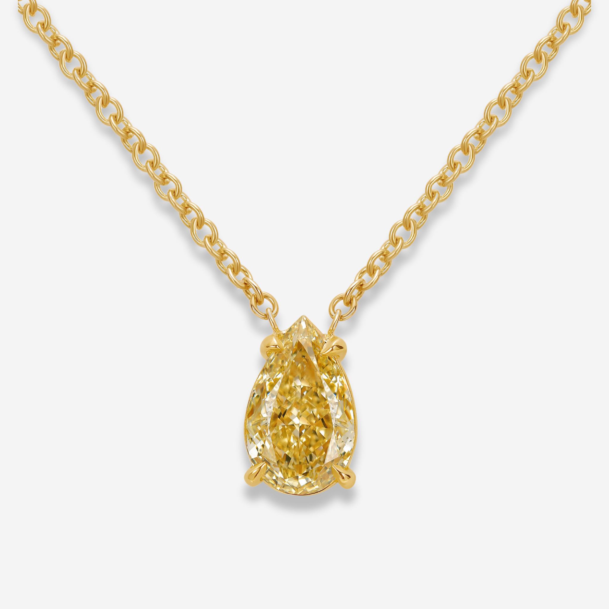 2 Carat Pear Shape Champagne Diamond Pendant