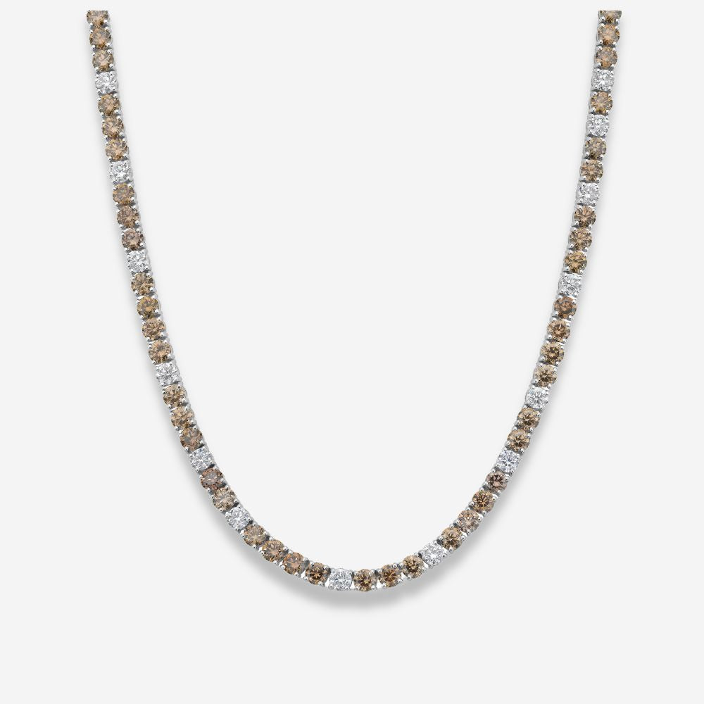 29.5ct Champagne Diamond Tennis Necklace