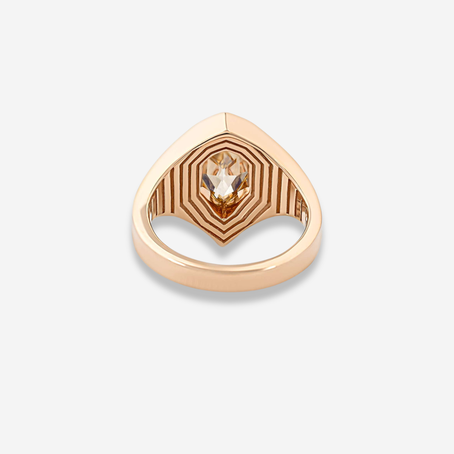 Bezel Set Champagne Diamond Ring