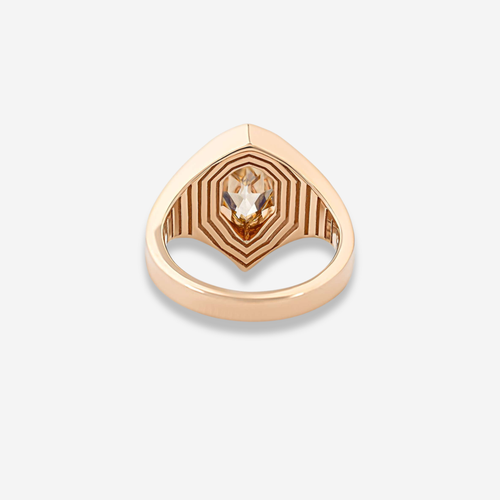 Bezel Set Champagne Diamond Ring
