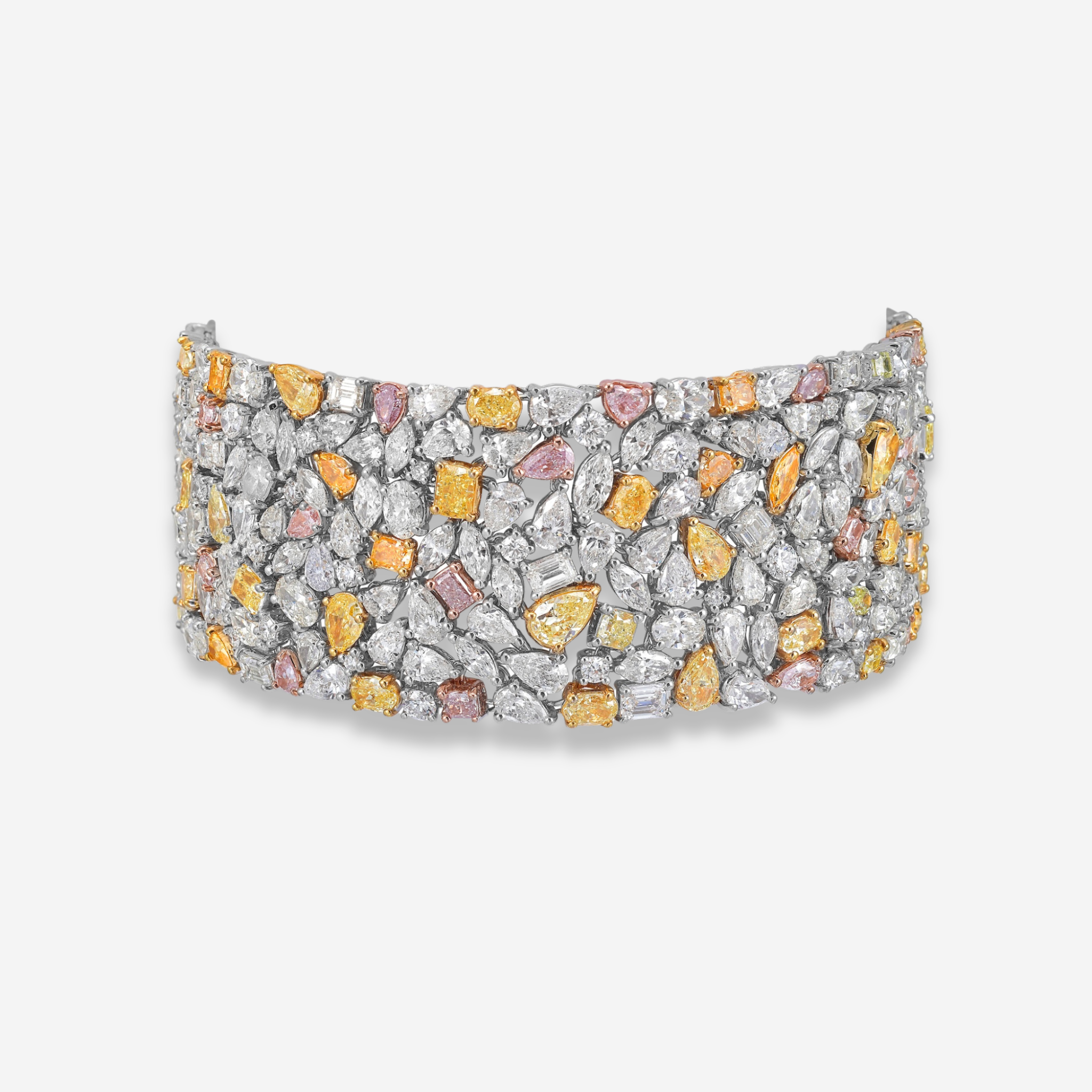 Fancy Color and White Diamond Carpet Bracelet