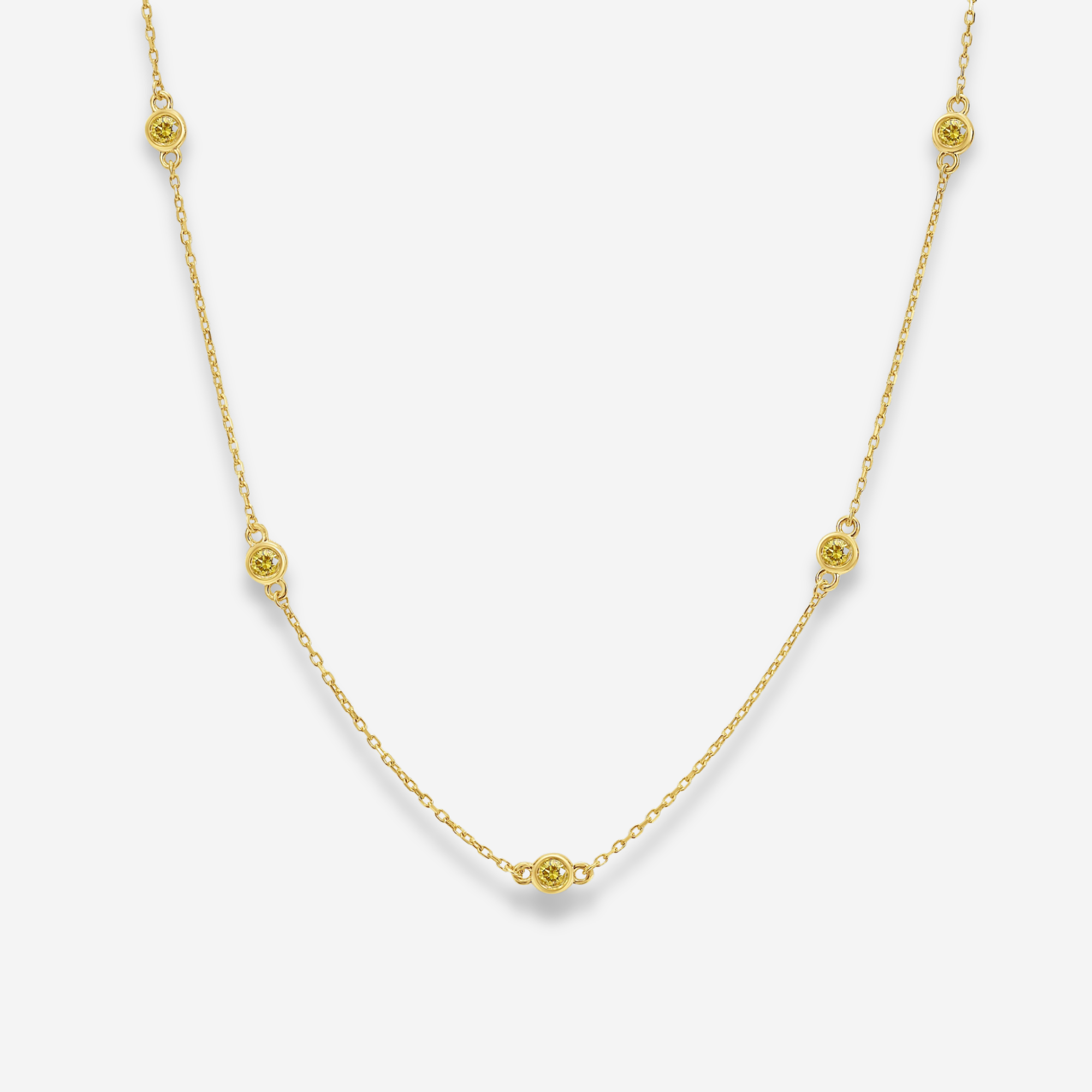 Yellow diamond station necklace by Rare Colors by Namdar, New York City