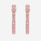 Pink Round Diamond Mini Hoop Earrings
