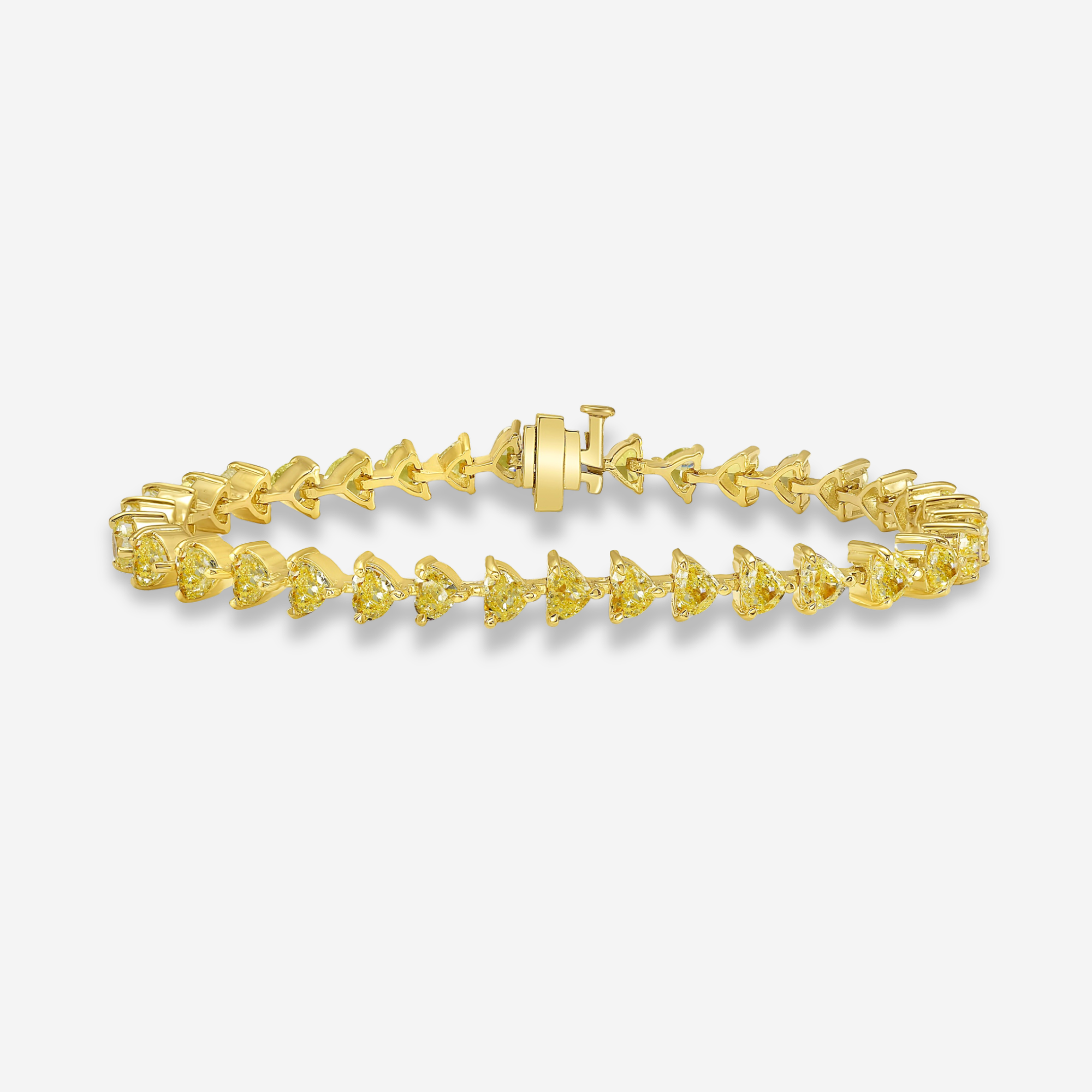Natural Yellow Heart diamond tennis bracelet — Rare Colors by Namdar NYC