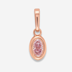 Pink Oval Diamond Charm
