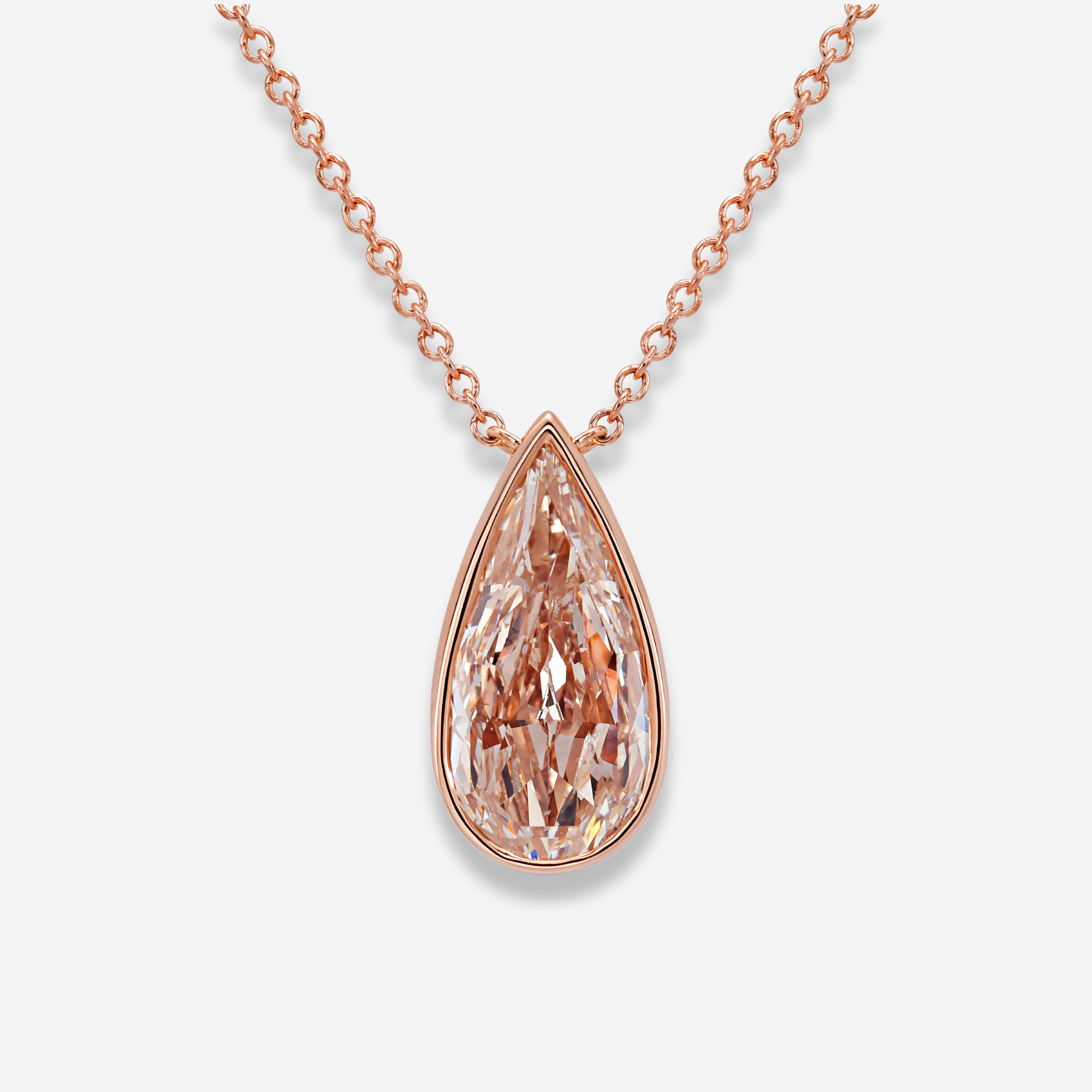 Rare Colors by Namdar Pink Pear diamond pendant, New York City