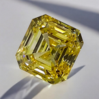 Fine Radiant vivid yellow Asscher-cut diamond. GIA certified.