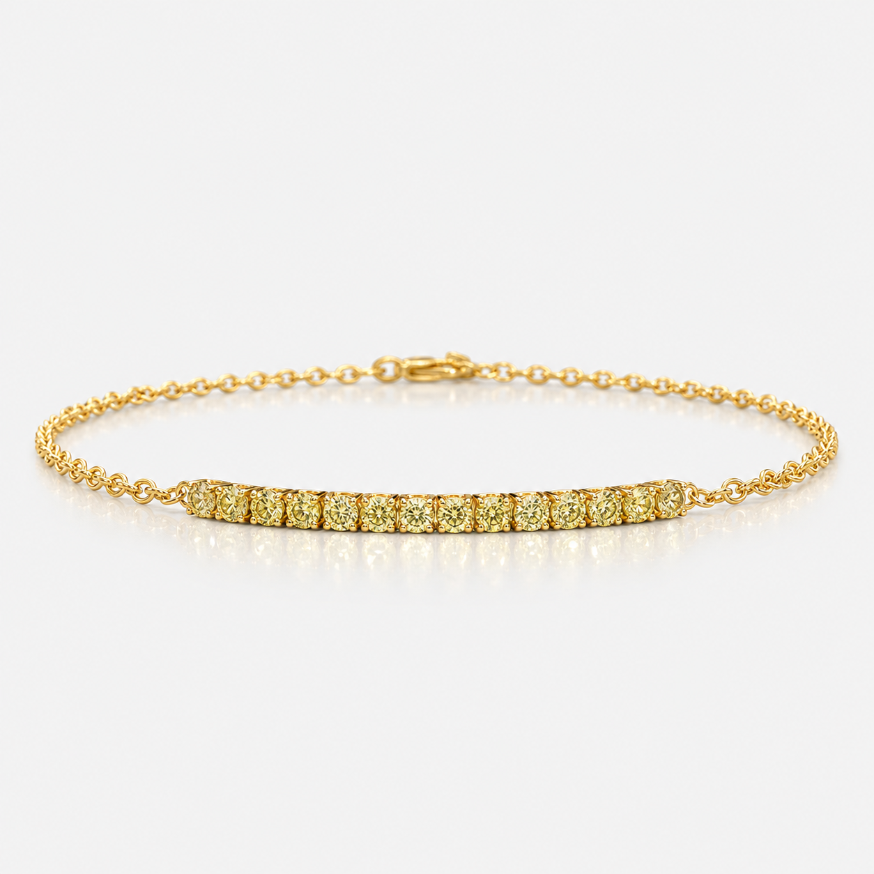 0.5ct Fancy Yellow Diamond Bar Bracelet