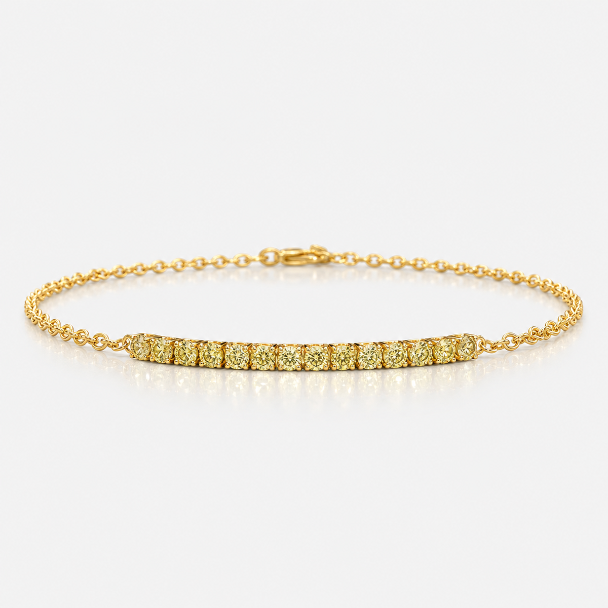 Fancy Yellow Diamond Bar Bracelet