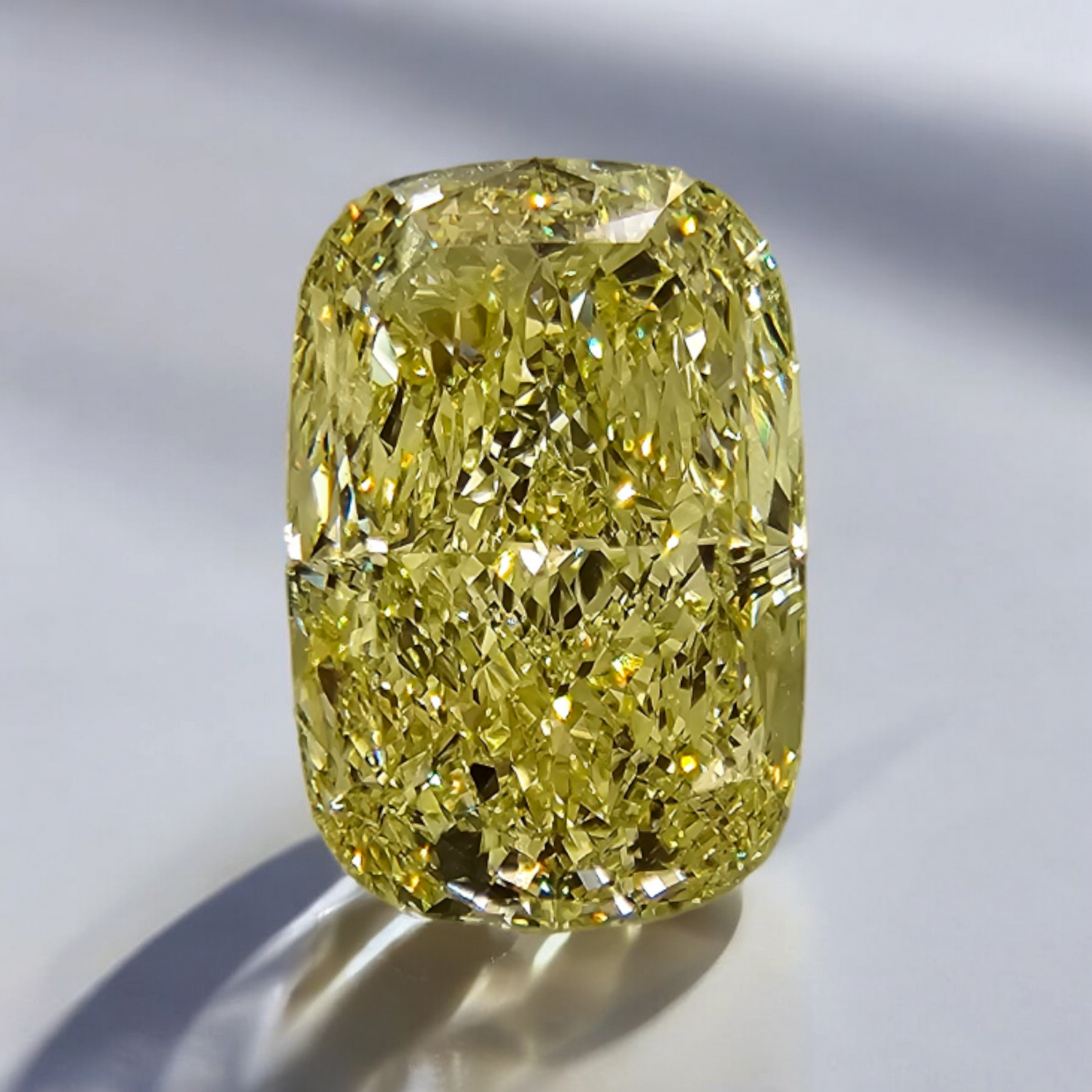 Natural 3ct Fancy Yellow Cushion diamond loose stone — Rare Colors by Namdar NYC