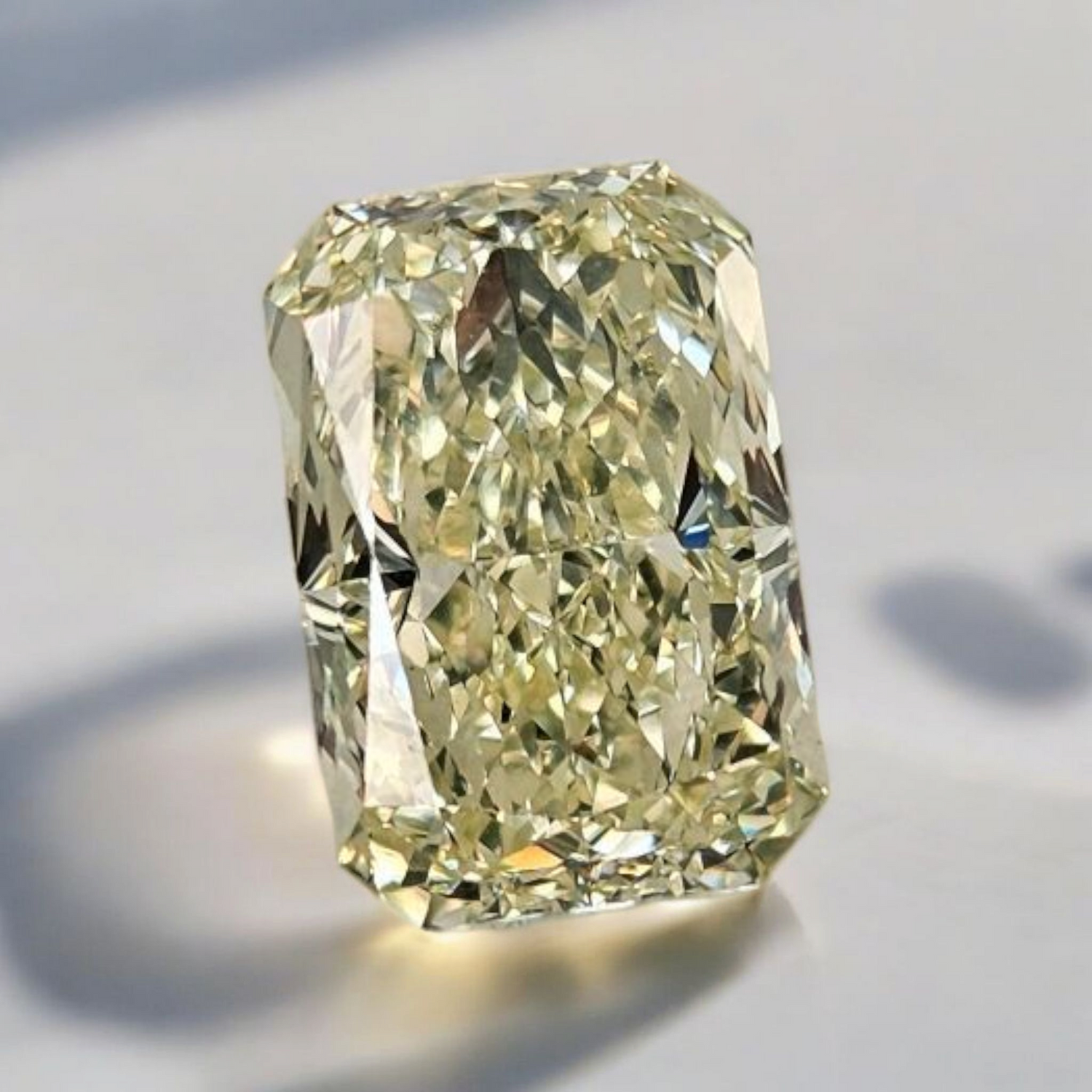 6ct Light Yellow Elongated Radiant diamond loose stone, handcrafted by Rare Colors by Namdar