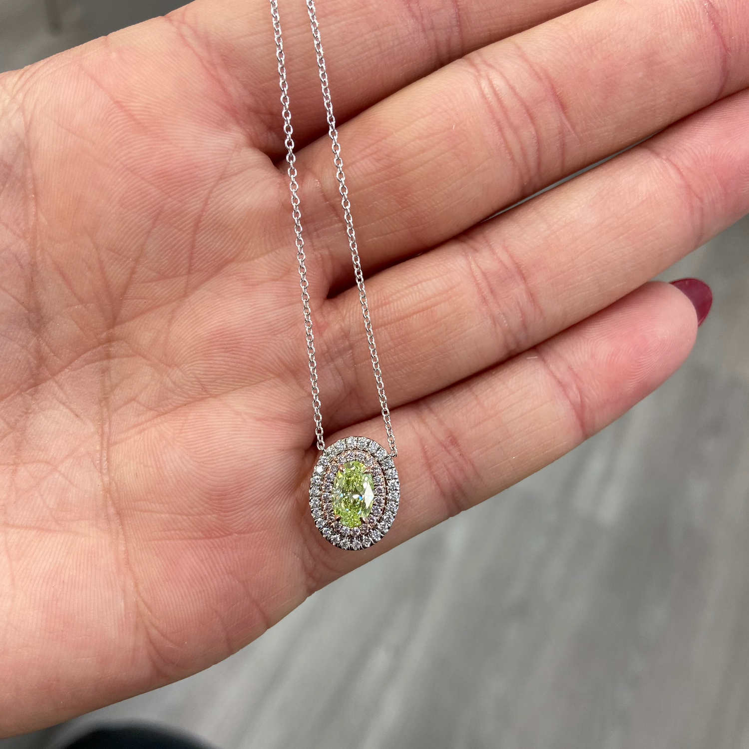 Fancy Yellow Oval diamond pendant by Rare Colors by Namdar, New York City