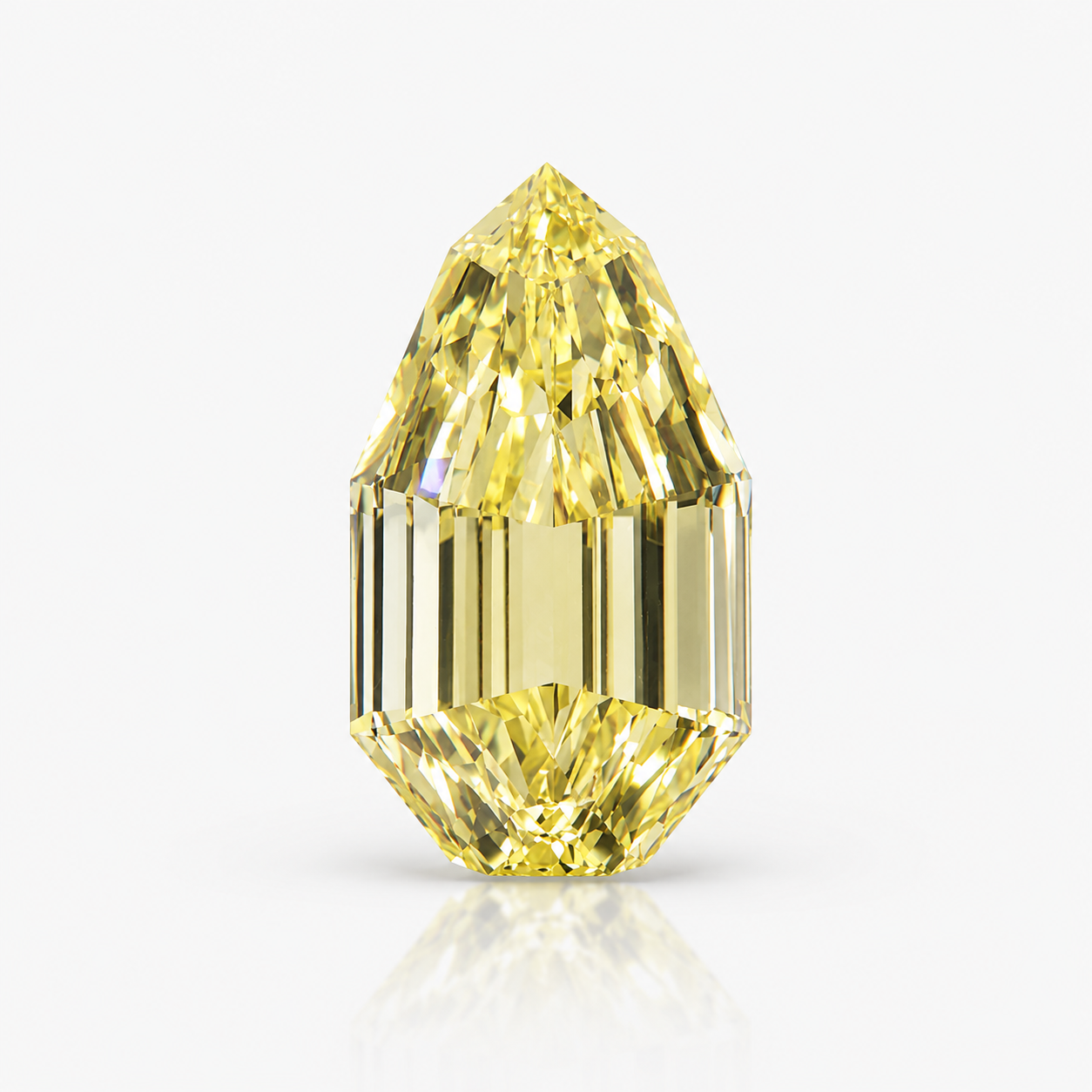 3.04ct GIA Certified Natural Fancy Yellow Pear Step Cut Diamond