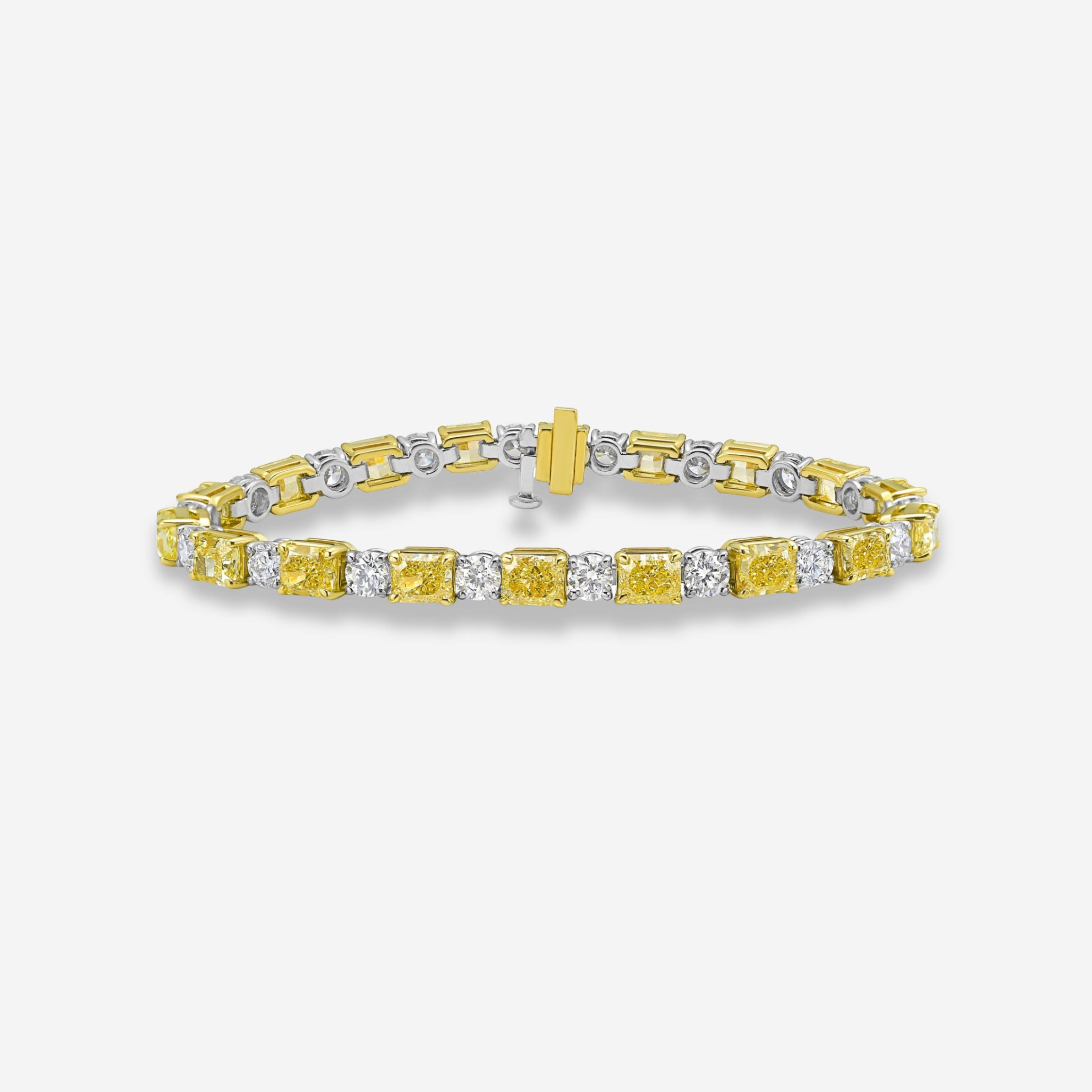 yellow and white natural diamond bracelet 