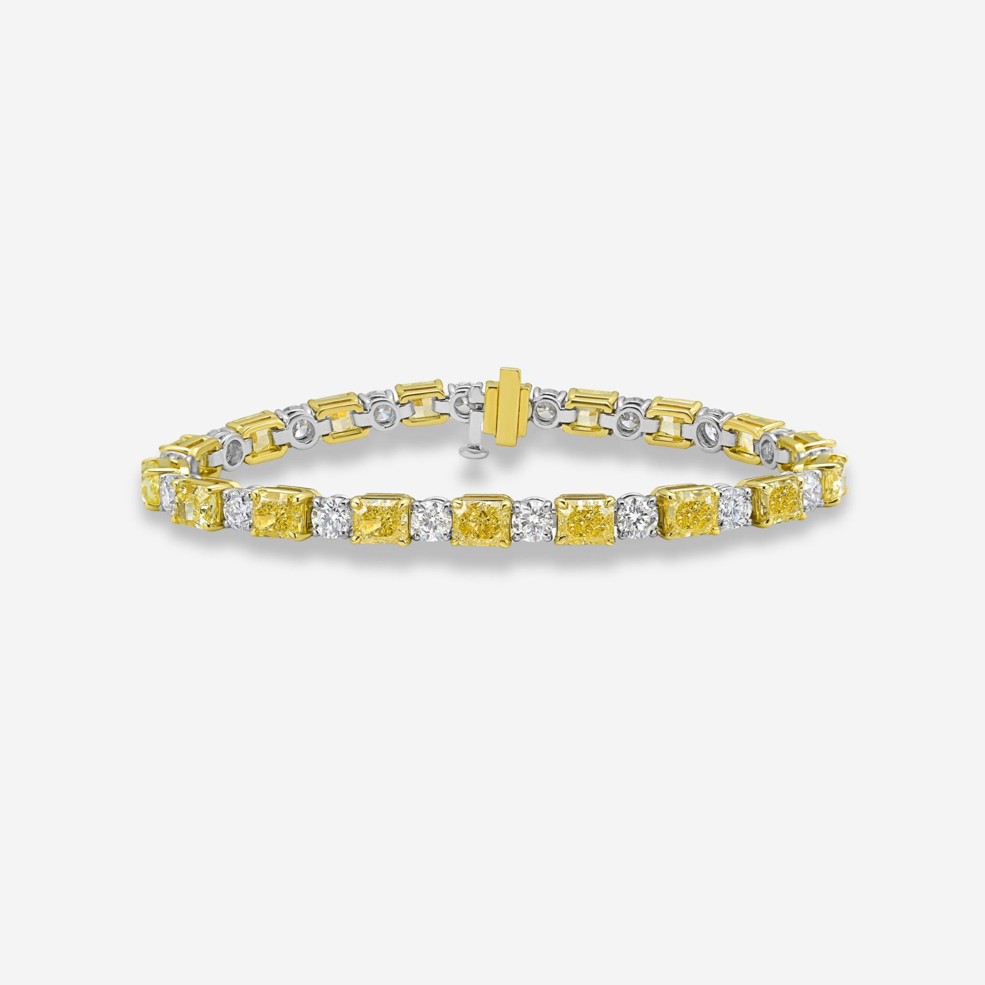 yellow and white natural diamond bracelet 