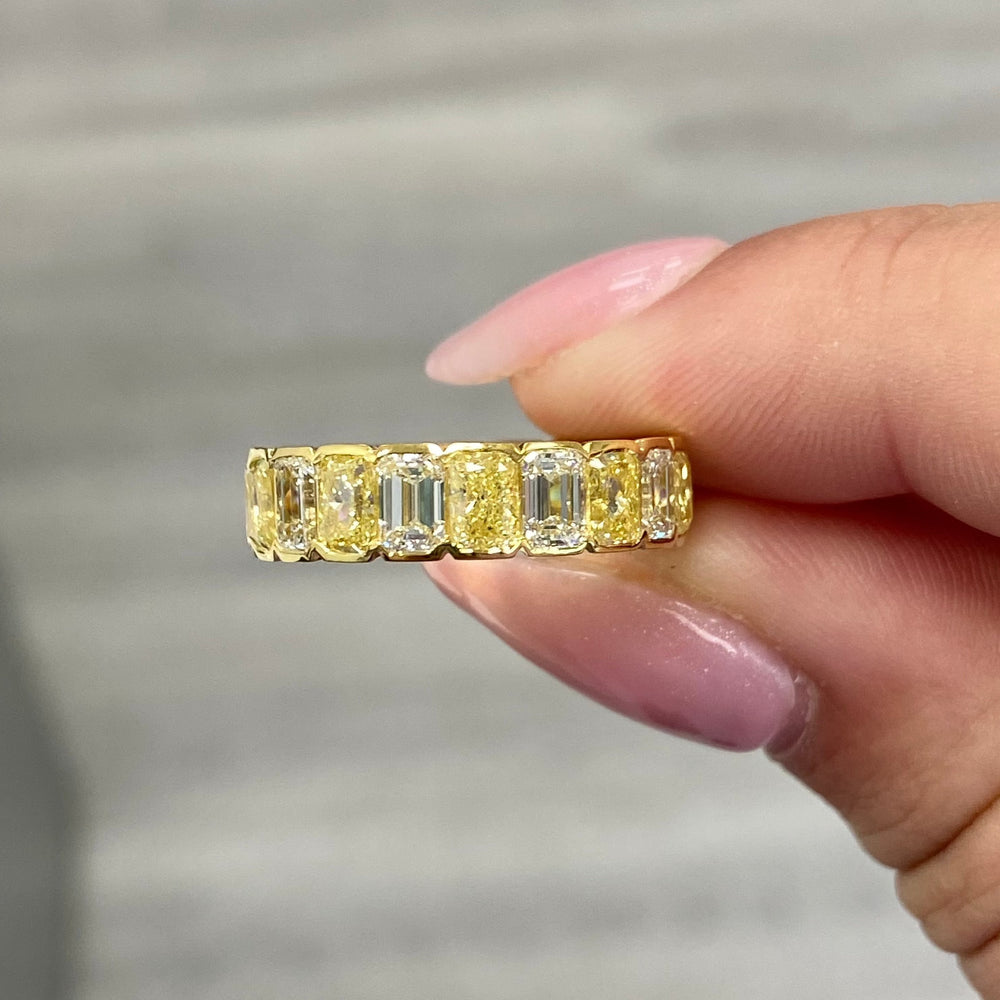 Fancy Yellow eternity band — color diamond specialists Rare Colors by Namdar