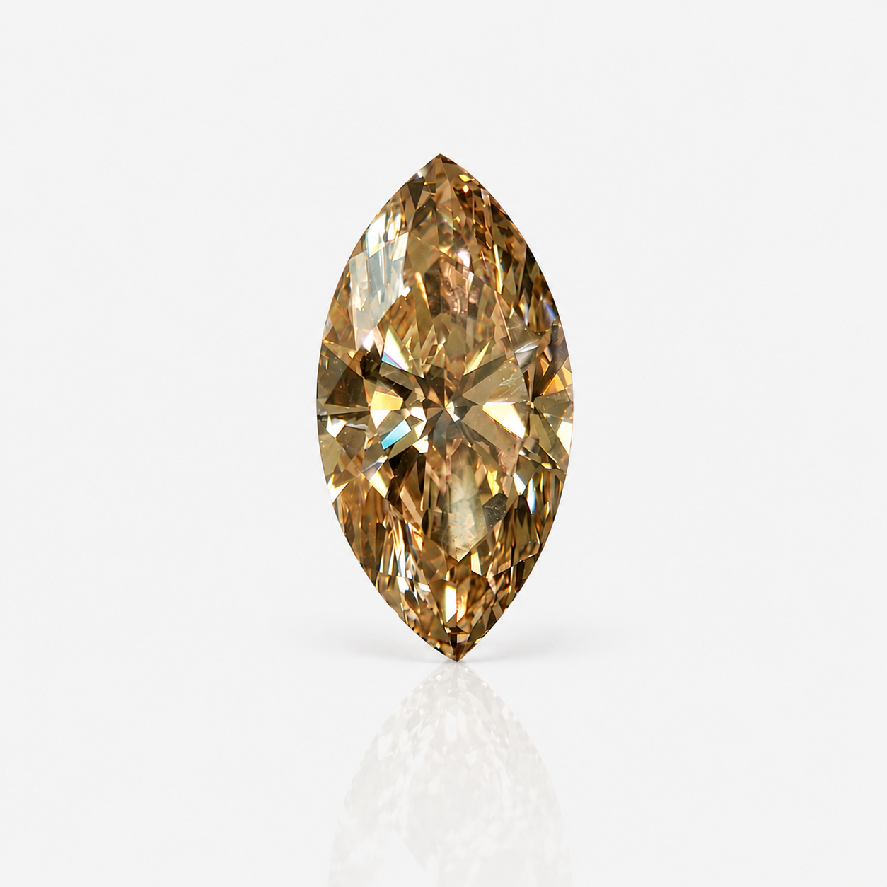 3.06ct Fancy Brown-Yellow 'Champagne' Marquise Cut Diamond