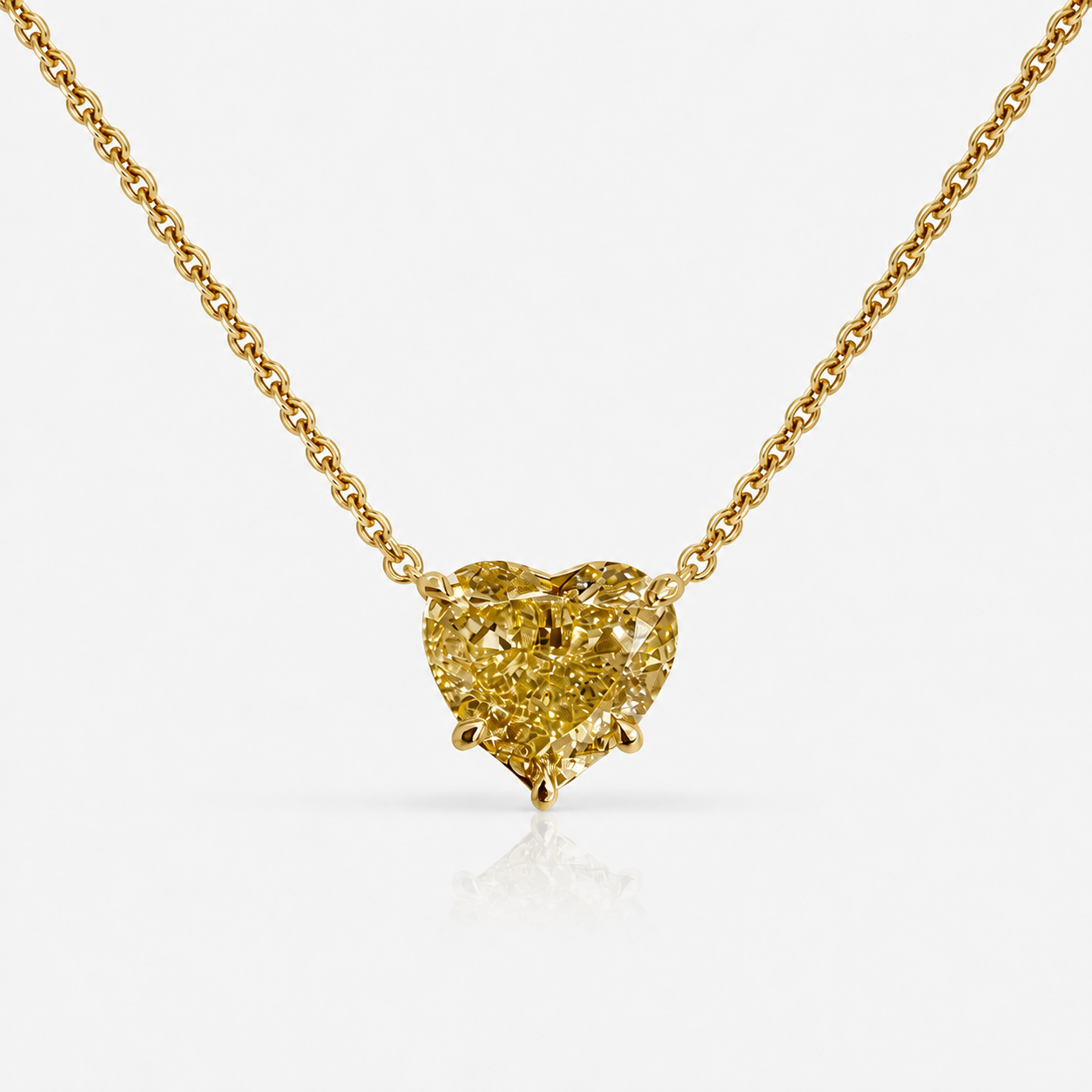 2.5ct GIA Champagne Heart Diamond Pendant Necklace
