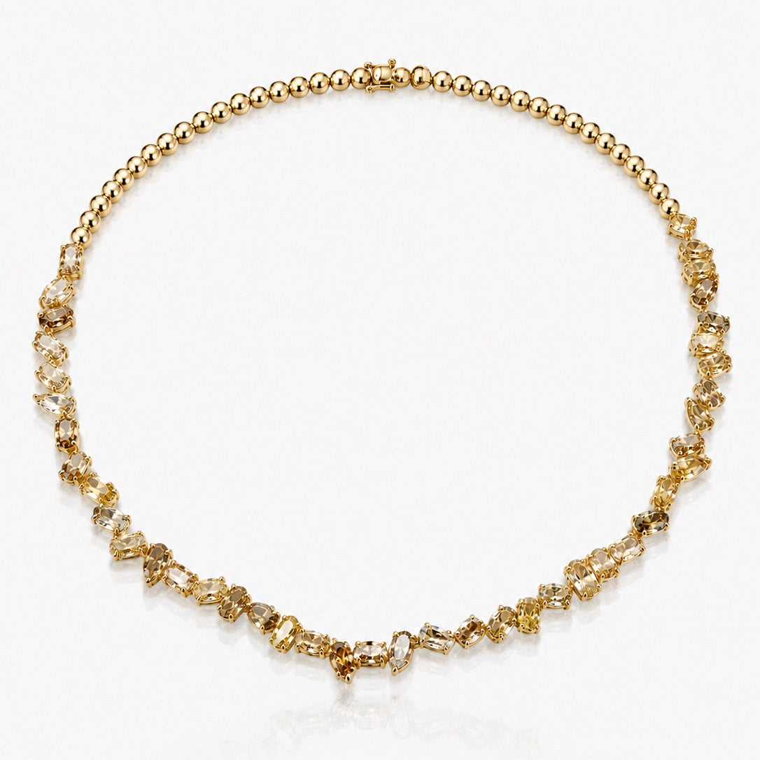 29.8ct Champagne Diamond Mixed Shape Necklace