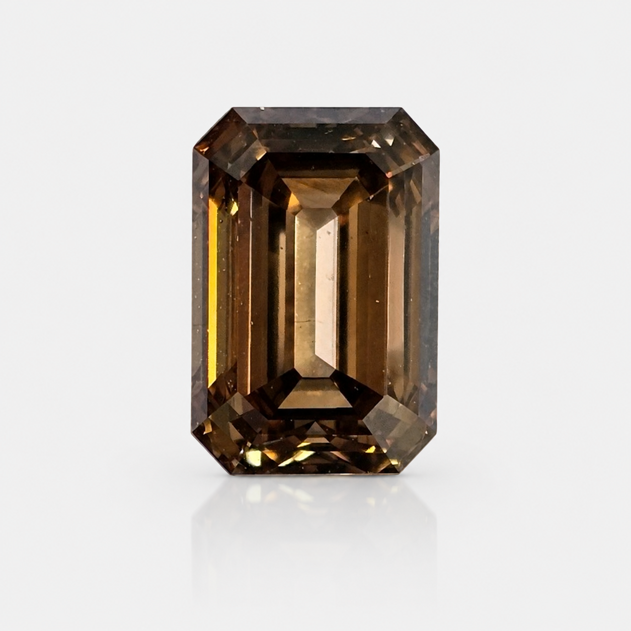 3ct Dark Champagne Emerald loose stone — color diamond specialists Rare Colors by Namdar
