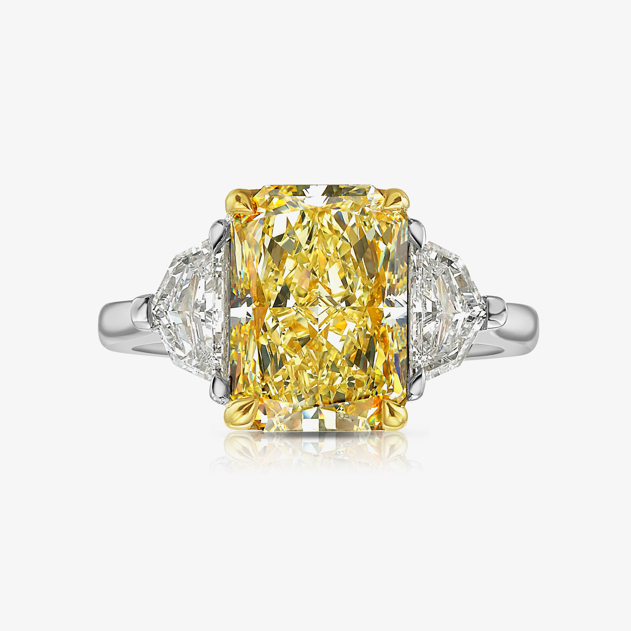 5 Carat Elongated Radiant Yellow Diamond Engagement Ring – Rare Colors