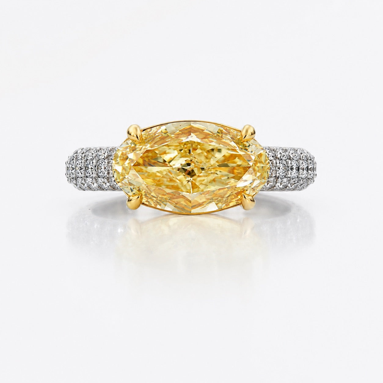 Rare Colors by Namdar 4ct Fancy Yellow Oval diamond engagement ring, New York City