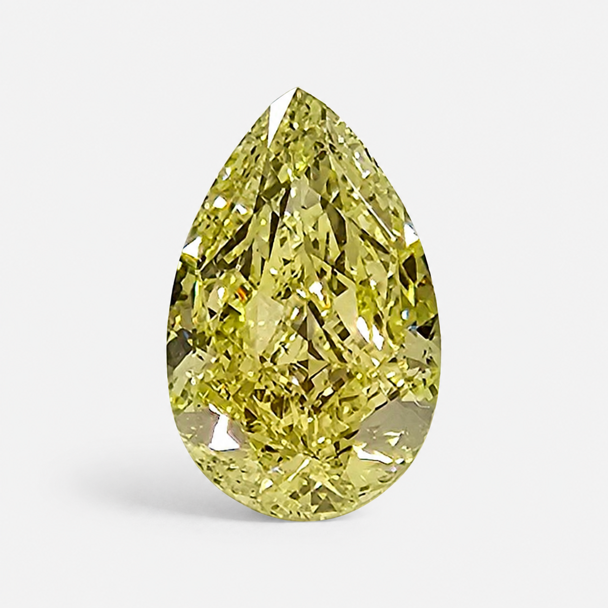 Natural 3ct Fancy Yellow Pear diamond loose stone — Rare Colors by Namdar NYC