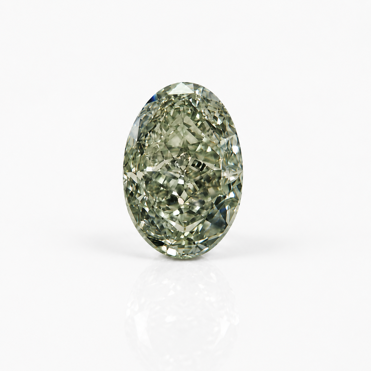 2.03 Carat Fancy Grayish Yellowish Green Oval Cut Diamond