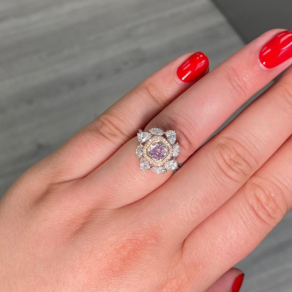 1.02ct Fancy Purple Radiant diamond ring by Rare Colors by Namdar, New York City