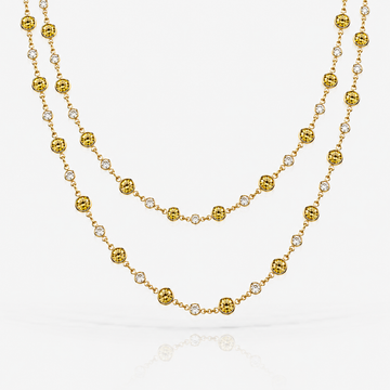 Intense Yellow Round diamond chain necklace by Rare Colors by Namdar, New York City