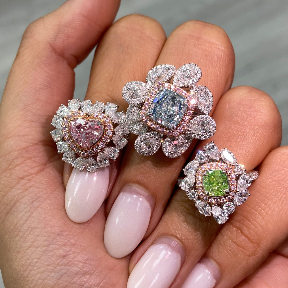 1ct Intense Yellow Cushion diamond ring by Rare Colors by Namdar, New York City