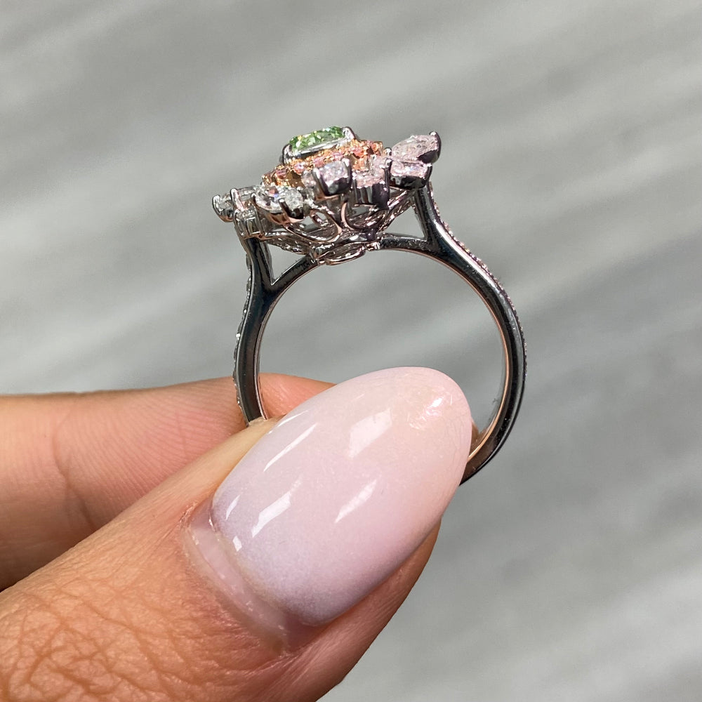 Rare Colors by Namdar 1ct Intense Yellow Cushion diamond ring, New York City