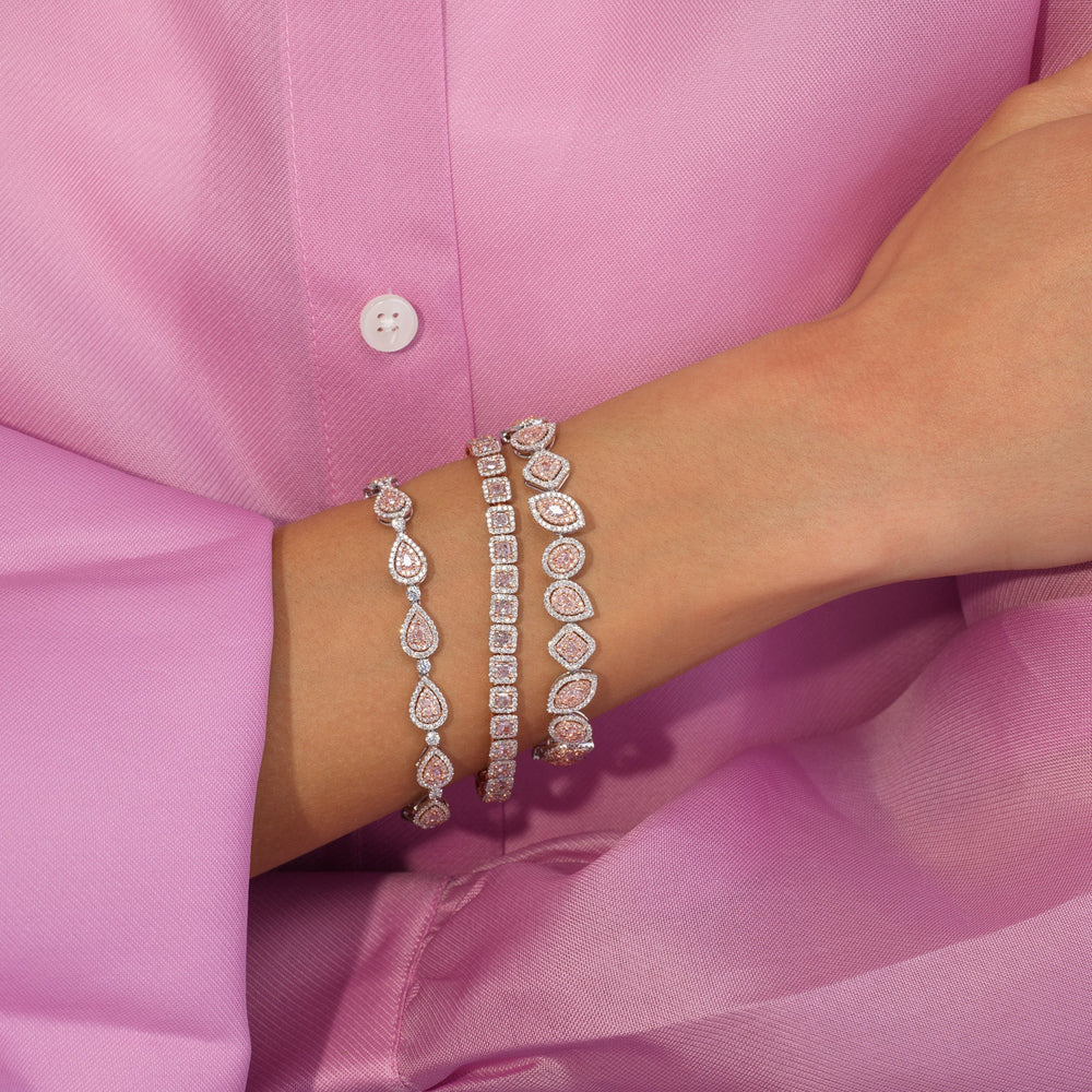 pink diamond bracelet stack