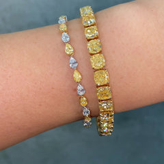 37.34ct Cushion Yellow Diamond Tennis Bracelet