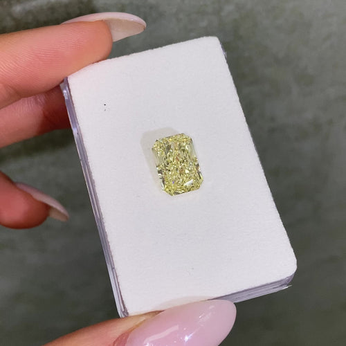 5.01 Carat Fancy Yellow Elongated Radiant Cut Diamond