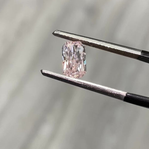 1.59ct Fancy Light Orangy Pink Elongated Radiant Cut Diamond