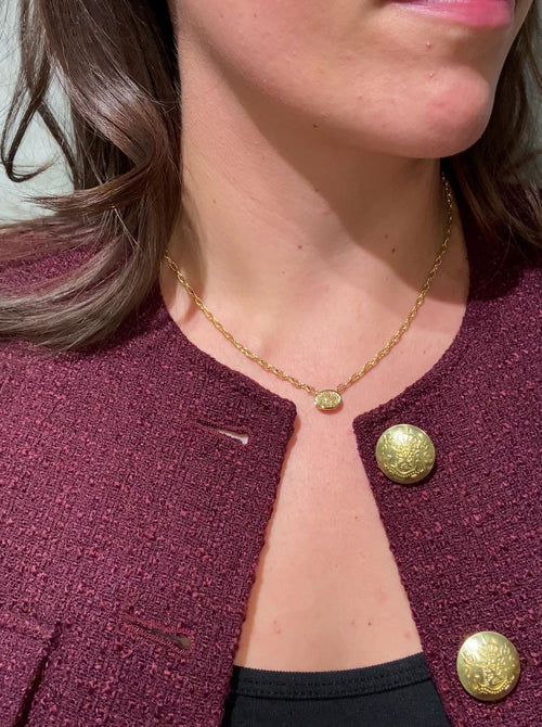 2 Carat Light Yellow Oval Diamond Pendant