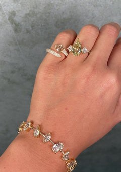 Champagne Diamond Mixed Pattern Bracelet