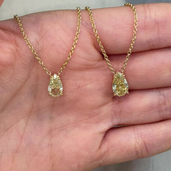 1.40ct Fancy Yellow Pear Diamond Pendant