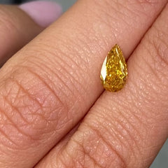 1ct Fancy Intense Orange-Yellow Pear Cut Diamond