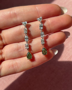 5.13ct Green Diamond Chameleon Earrings