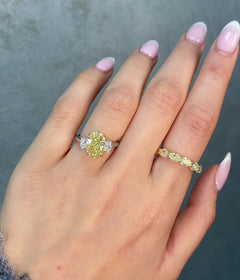 3ct Oval Yellow Diamond Engagement Ring