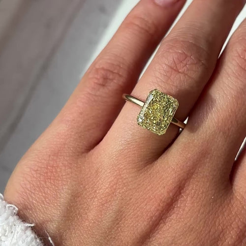 5.07ct Fancy Intense Yellow Elongated Radiant Cut Diamond