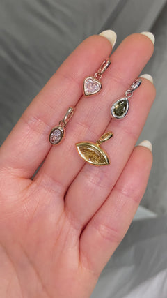 Pink Oval Diamond Charm