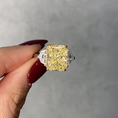 6 Carat Radiant Yellow Diamond Engagement Ring