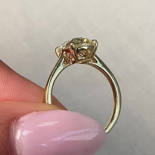 old mine yellow diamond antique cushion ring video