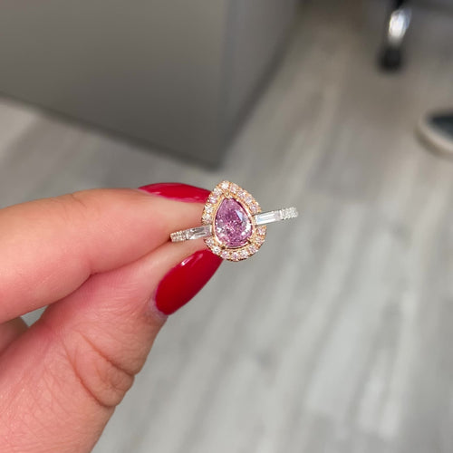 Fancy intense purple pink diamond ring. fancy intense purple pink diamond.