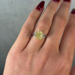 3 Carat Radiant Yellow Diamond Engagement Ring