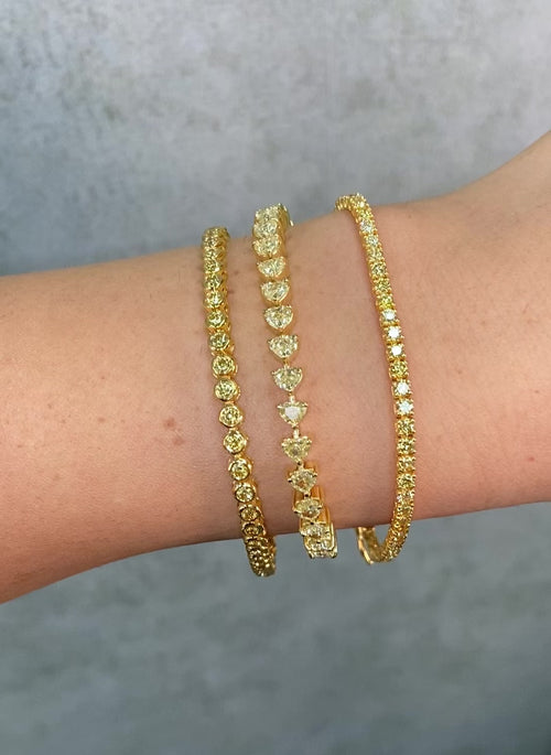 2.5ct Bezel Set Yellow Round Diamond Bracelet